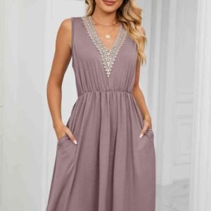 V-Neck Sleeveless Dress with Pockets for Mediterranean Vacations - image 7