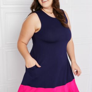 Two-Tone Sleeveless Mini Dress with Pockets for Resort - image 4