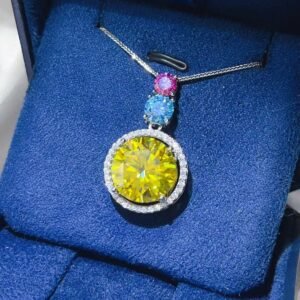 11.5 Carat Moissanite Sterling Silver Necklace - image 3
