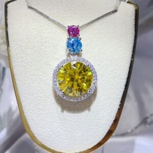 11.5 Carat Moissanite Sterling Silver Necklace - image 4