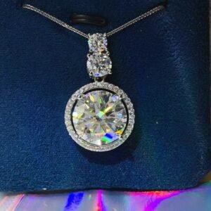 11.5 Carat Moissanite Sterling Silver Pendant Necklace - image 1