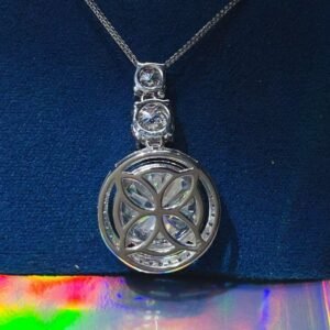 11.5 Carat Moissanite Sterling Silver Pendant Necklace - image 4