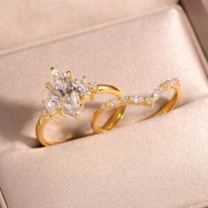 2 Carat Moissanite 925 Sterling Silver 2 Piece Ring - image 3
