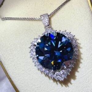 20 Carat Moissanite Silver Necklace - Sterling Silver - image 2