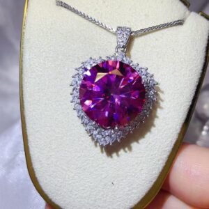 20 Carat Moissanite Pearl Necklace Sterling Silver - image 3