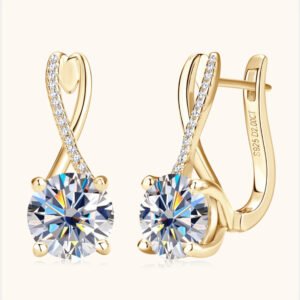 4 Carat Moissanite Sterling Silver Huggie Hoops - image 1