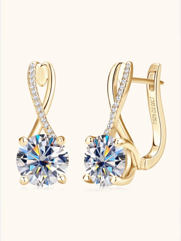 4 Carat Moissanite Sterling Silver Huggie Hoops - $103.99 - View 1