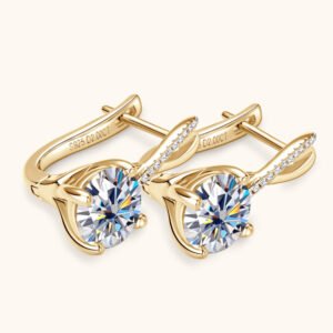 4 Carat Moissanite Sterling Silver Huggie Hoops - image 2
