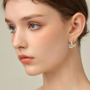 4 Carat Moissanite Sterling Silver Huggie Hoops - image 4