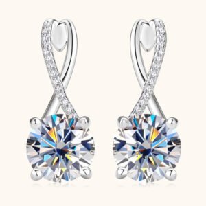 4 Carat Moissanite Sterling Silver Huggie Hoops - image 6