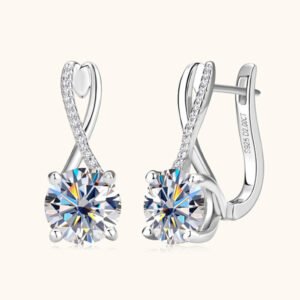 4 Carat Moissanite Sterling Silver Huggie Hoops - image 8