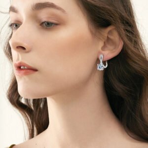 4 Carat Moissanite Sterling Silver Huggie Hoops - image 9