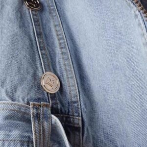 Plus Size Faux Fur Collar Denim Jacket - Resort Style - image 5