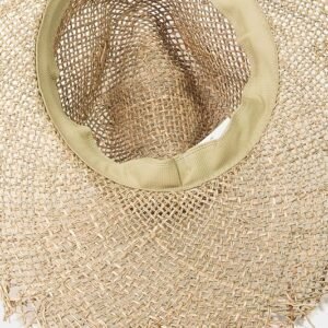 Ring Fame Fringe Western Fedora Hat – Tan Paper Straw - image 4
