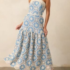 A Line Dresses for Women: Lace Tiered Midi Dress - image 1