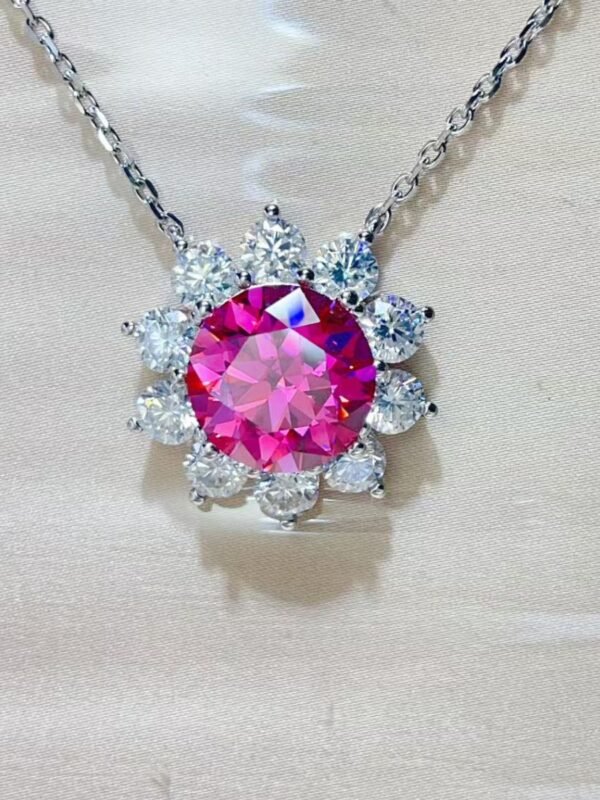 5 Carat Moissanite Pearl Necklace Necklace Sterling Silver - alternate view
