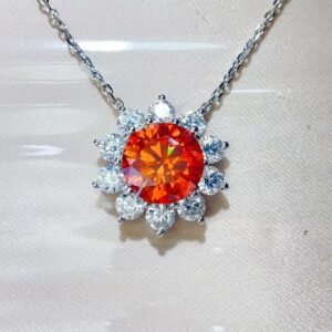 5 Carat Moissanite Pendant Necklace Sterling Silver - image 2