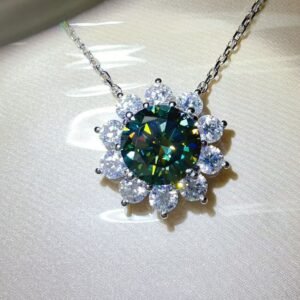 5 Carat Moissanite 925 Sterling Silver Pendant Necklace - image 2
