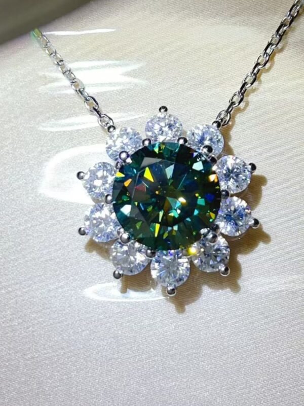 5 Carat Moissanite 925 Sterling Silver Pendant Necklace - alternate view