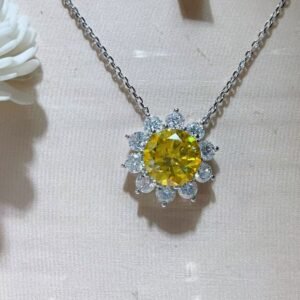 5 Carat Moissanite Pendant Necklace Sterling Silver - image 2