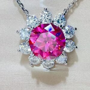 5 Carat Moissanite Pearl Necklace Necklace Sterling Silver - image 3