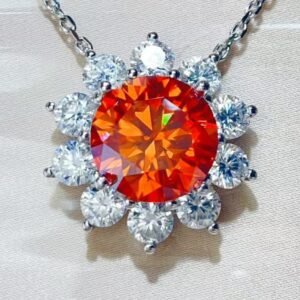 5 Carat Moissanite Pendant Necklace Sterling Silver - image 3