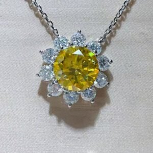 5 Carat Moissanite Pendant Necklace Sterling Silver - image 3