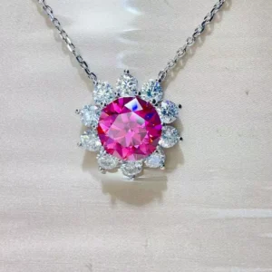 5 Carat Moissanite Pearl Necklace Necklace Sterling Silver - image 5