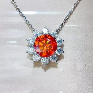 5 Carat Moissanite Pendant Necklace Sterling Silver - image 5