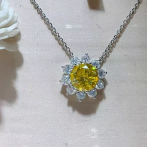 5 Carat Moissanite Pendant Necklace Sterling Silver - image 5