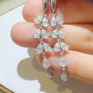 6 Carat Moissanite Sterling Silver Huggies - Bar Earrings - image 4