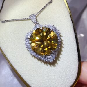 20 Carat Moissanite Gold Necklace - Sterling Silver - image 4