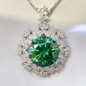 10 Carat Moissanite Diamond Necklace - Sterling Silver - image 1