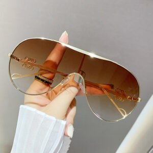 Gradient Aviator Sunglasses - Metal Frame UV400 Protection - image 6
