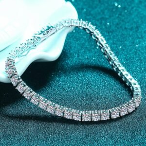 Italian Charm Bracelet - Moissanite Sterling Silver - image 3