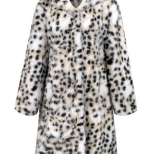 Thermal Leopard Faux Fur Hooded Jacket | White - image 7