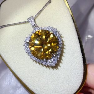 20 Carat Moissanite Gold Necklace - Sterling Silver - image 2