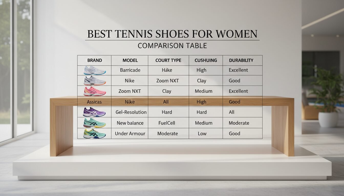 Best Tennis Shoes for Women: Comparison Table - best tennis shoes for women | LEXAZI