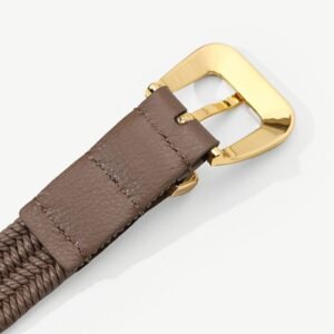 Belt Braided Elastic Stretch Waist - Khaki Woven - image 4