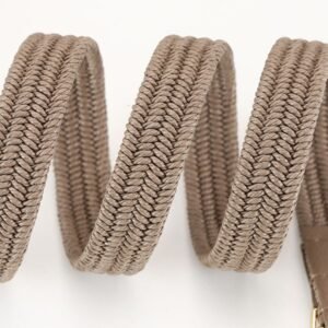 Belt Braided Elastic Stretch Waist - Khaki Woven - image 5