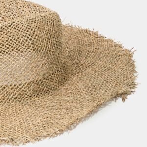 Ring Fame Fringe Western Fedora Hat – Tan Paper Straw - image 2