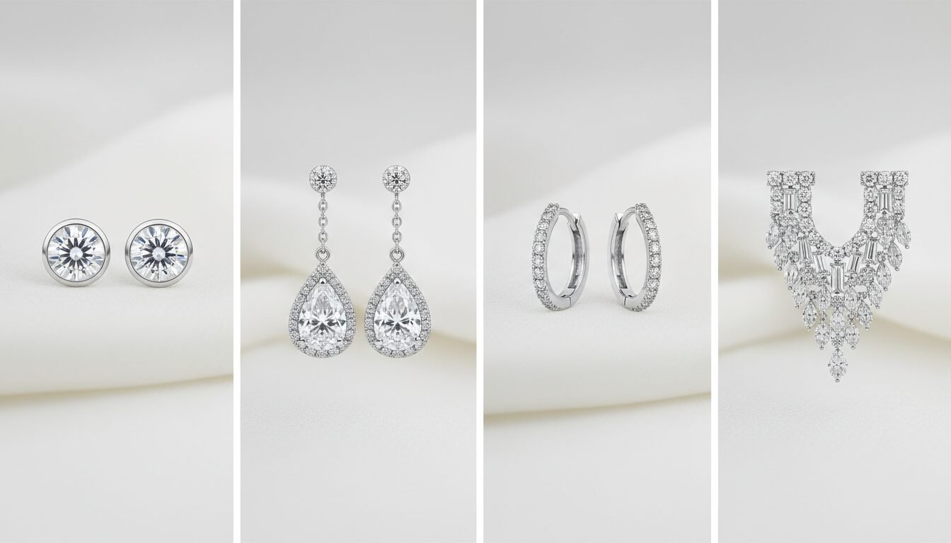 Types of Diamond Earrings by Design - Diamond Earrings Guide | Lexazi