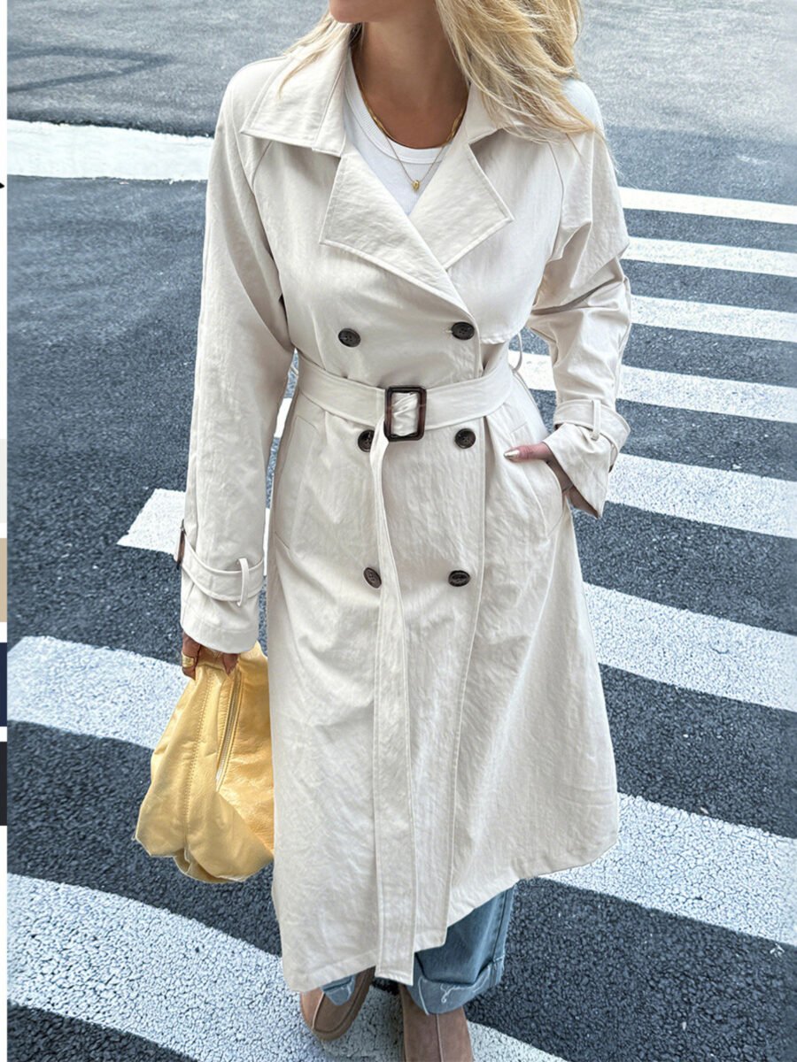 Double-Breasted Belted Trench Coat | Coats and Jackets