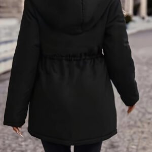 Summer Wear Jackets: Drawstring Hooded Outerwear - Black - image 3