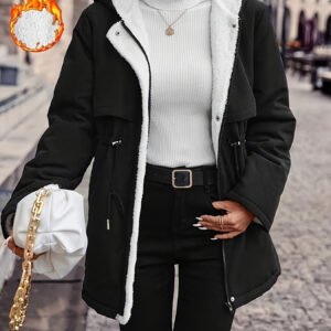 Summer Wear Jackets: Drawstring Hooded Outerwear - Black - image 4