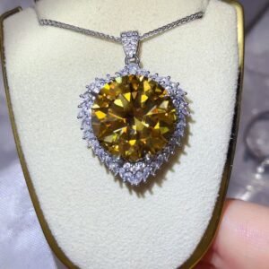 20 Carat Moissanite Gold Necklace - Sterling Silver - image 1