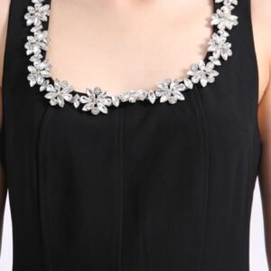 Flower Scoop Neck Sleeveless Maxi Dress - Black & Red - image 2