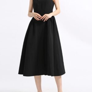 Flower Scoop Neck Sleeveless Maxi Dress - Black & Red - image 3