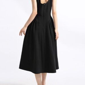 Flower Scoop Neck Sleeveless Maxi Dress - Black & Red - image 4