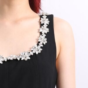 Flower Scoop Neck Sleeveless Maxi Dress - Black & Red - image 6